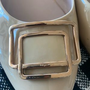 Ferragamo Nude Patent Leather Italian Flats 9.5